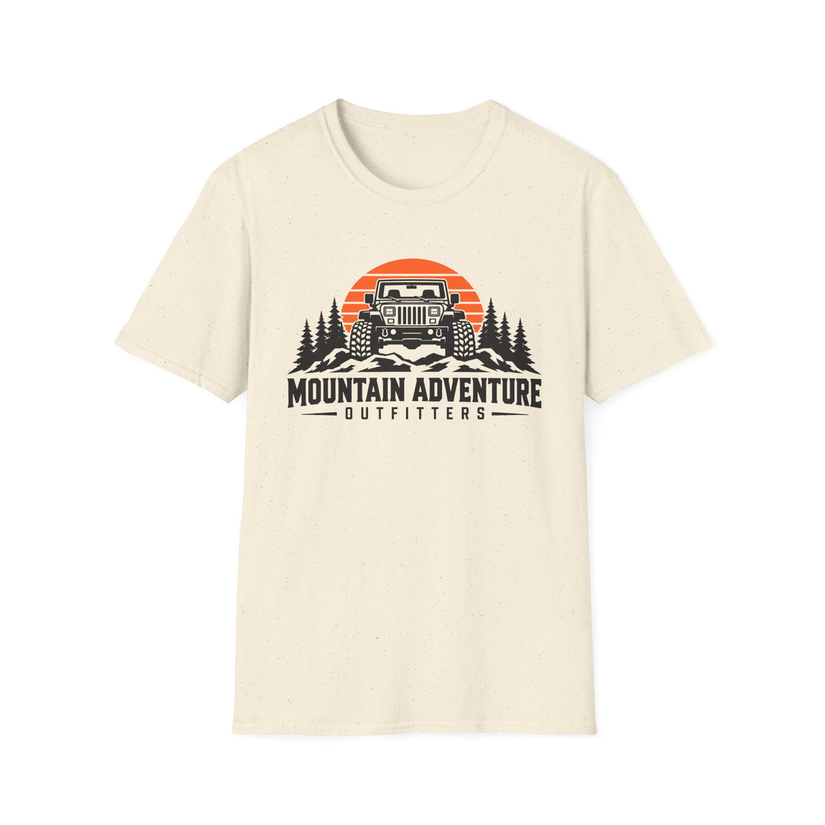 Mountain Adventure T-Shirt – 'Mountain Adventure Outfitters' Jeep Sunset Graphic