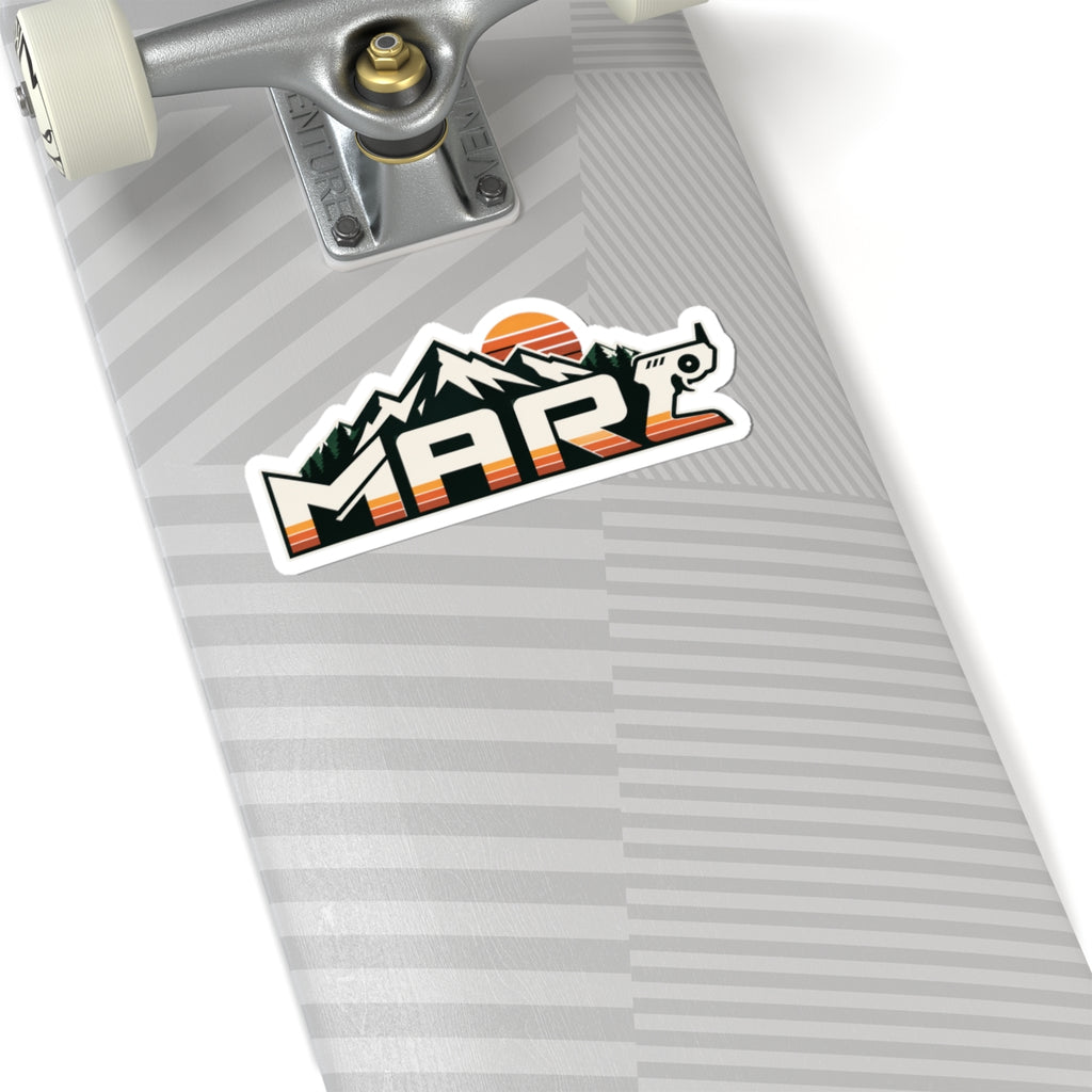 Mars Retro Mountain Sticker — Kiss-Cut Outdoor Adventure Decal