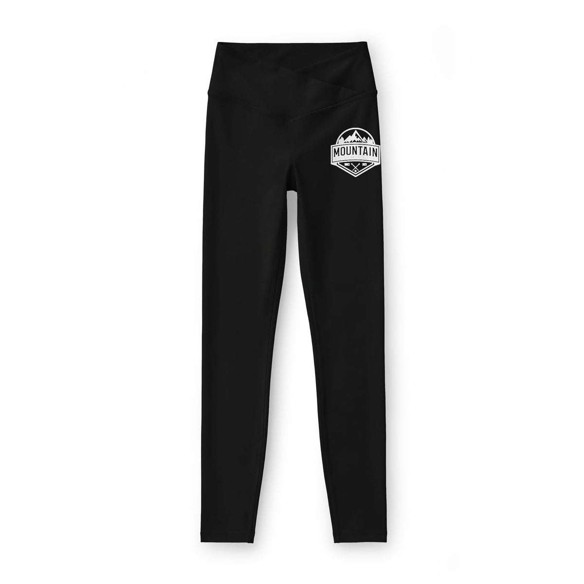 Moon & Mountains Women’s Luxe Leggings — High-Waist Yoga Leggings with Scenic Pocket Emblem