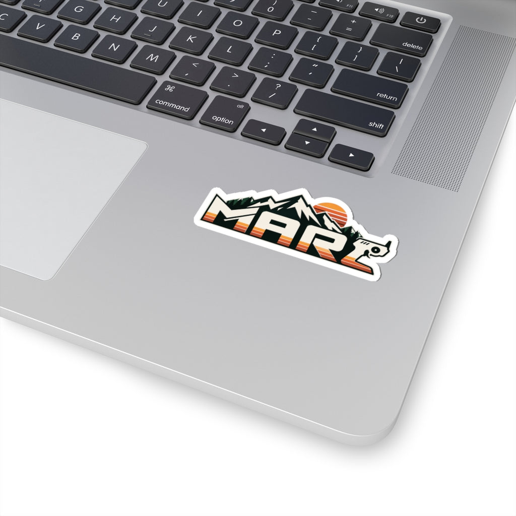 Mars Retro Mountain Sticker — Kiss-Cut Outdoor Adventure Decal