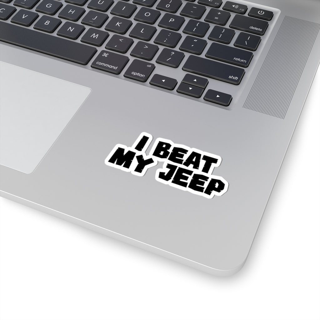 Retro White Kiss-Cut Laptop Sticker – Minimal Outline Decal