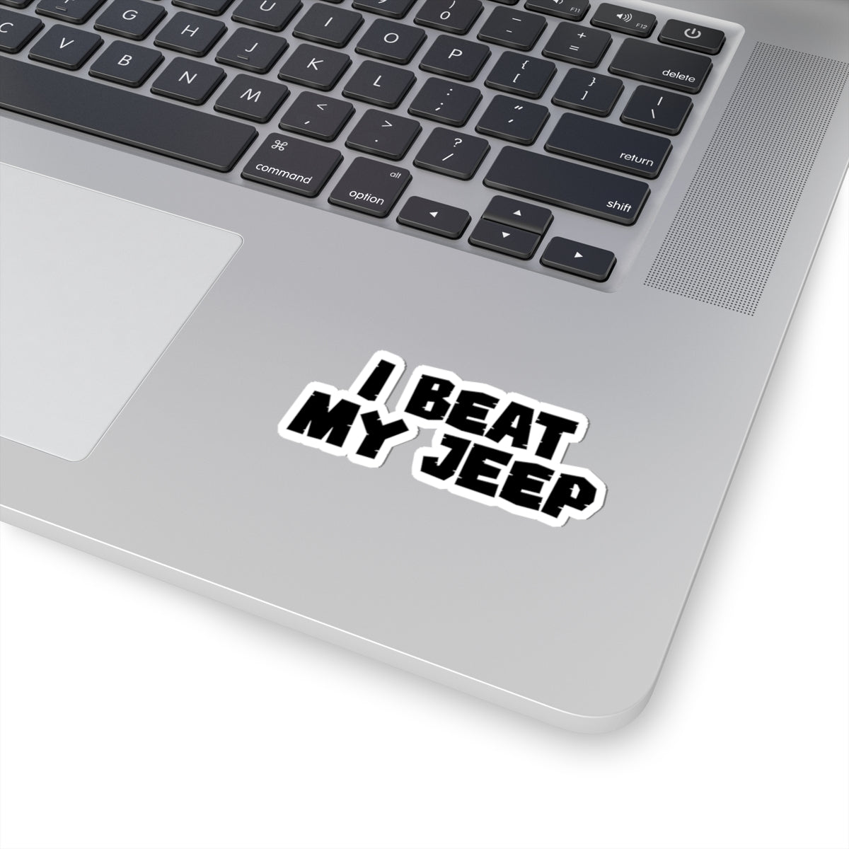 Retro White Kiss-Cut Laptop Sticker – Minimal Outline Decal