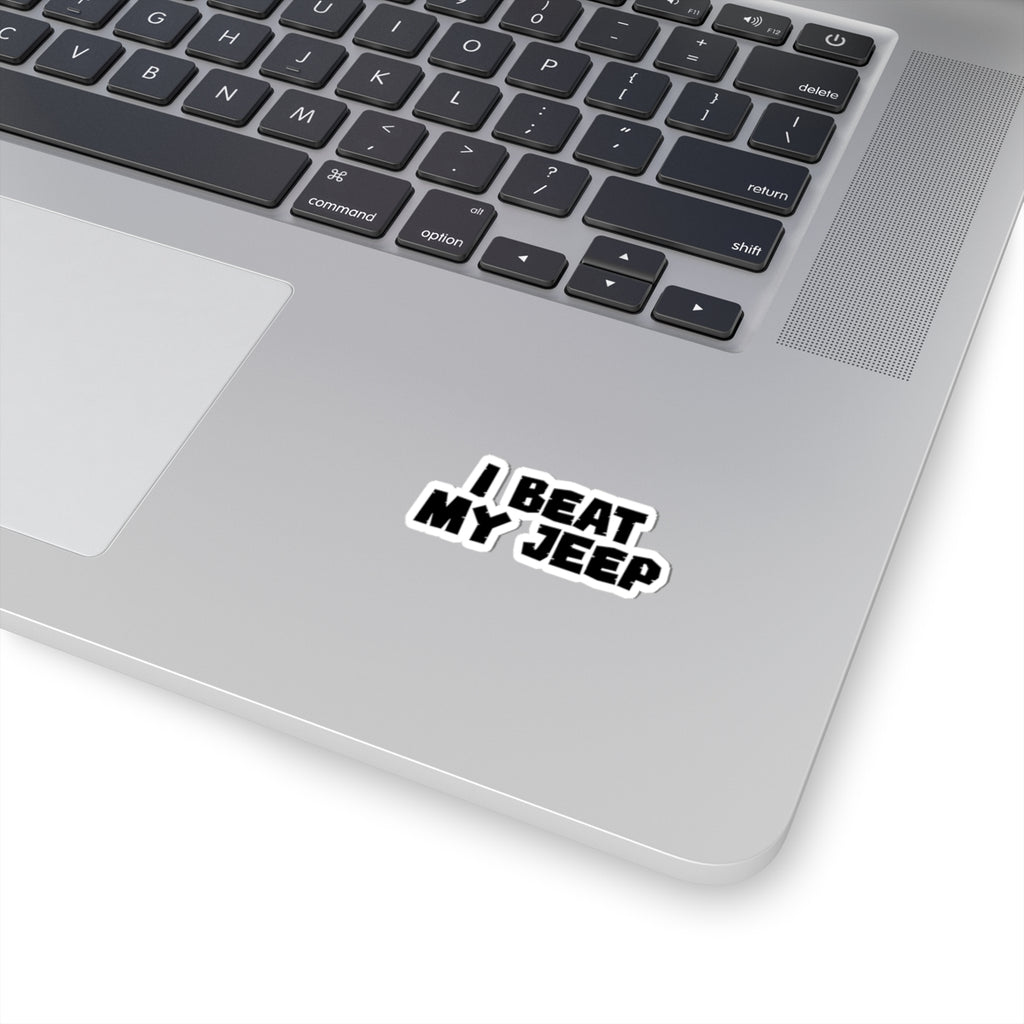 Retro White Kiss-Cut Laptop Sticker – Minimal Outline Decal