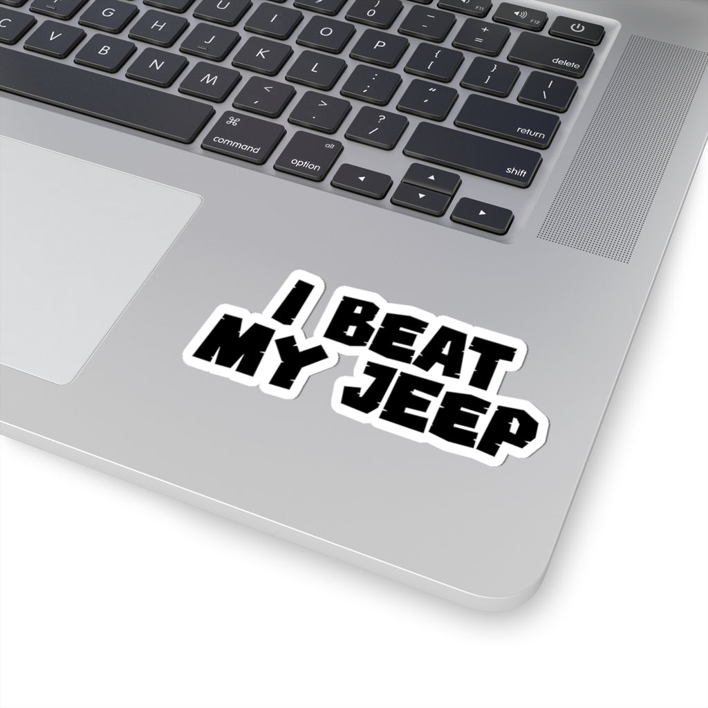 Retro White Kiss-Cut Laptop Sticker – Minimal Outline Decal