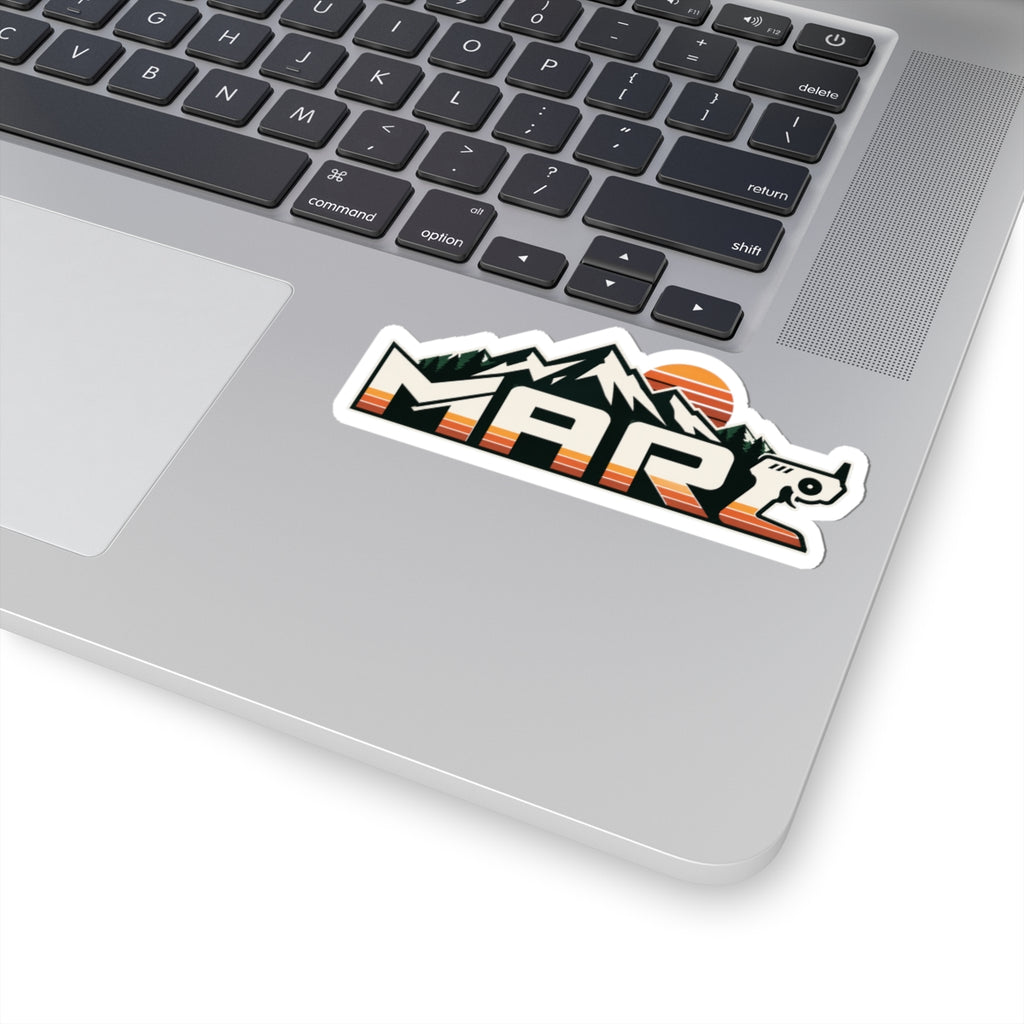Mars Retro Mountain Sticker — Kiss-Cut Outdoor Adventure Decal
