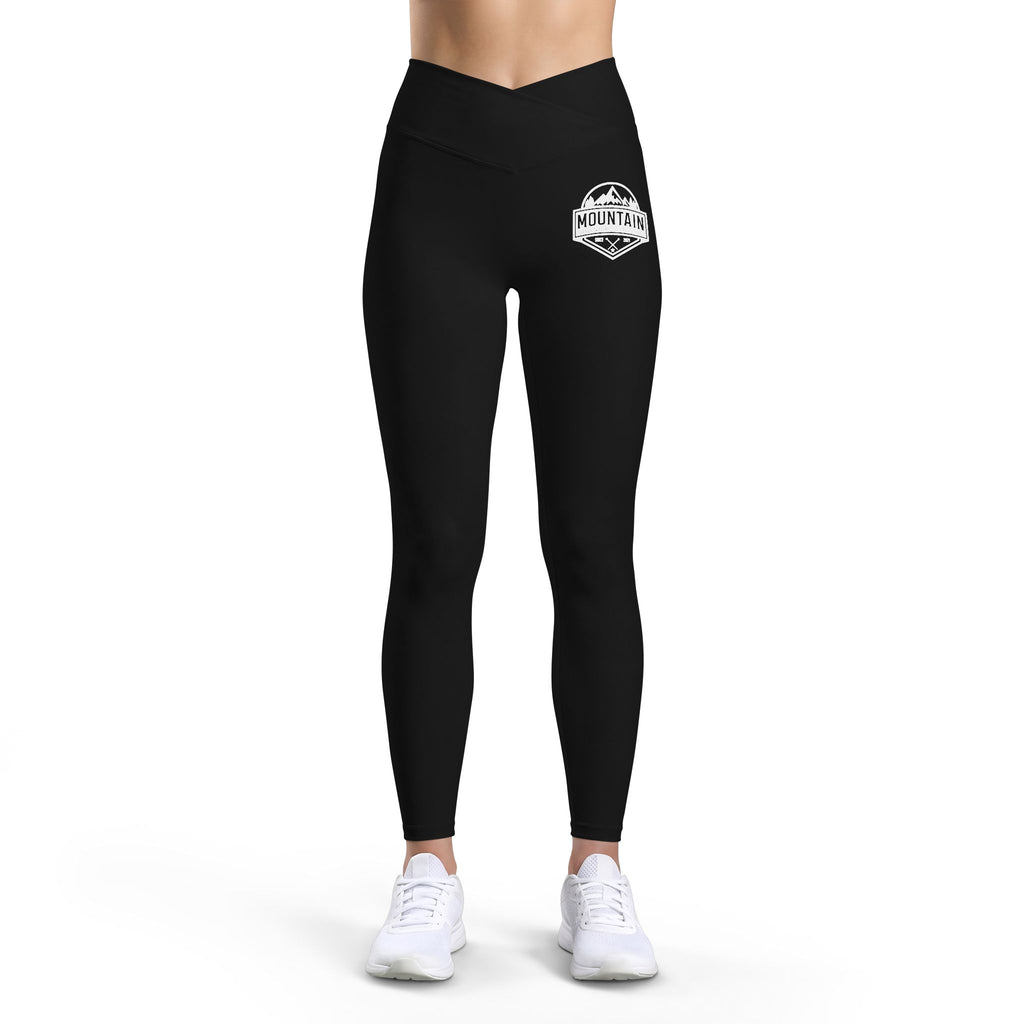 Moon & Mountains Women’s Luxe Leggings — High-Waist Yoga Leggings with Scenic Pocket Emblem