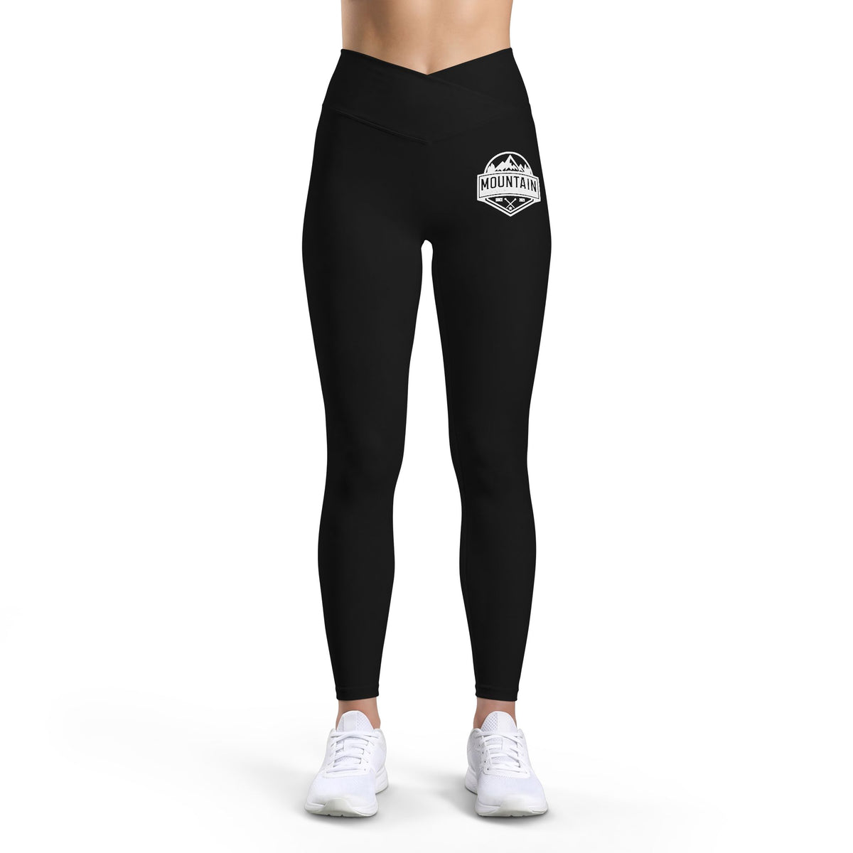 Moon & Mountains Women’s Luxe Leggings — High-Waist Yoga Leggings with Scenic Pocket Emblem