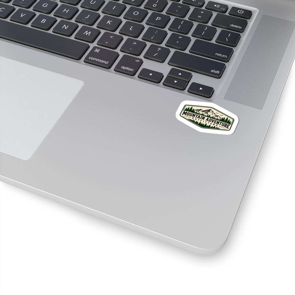 Mountain Adventure Outfitters Kiss-Cut Sticker — Vintage Outdoor Hiking Emblem