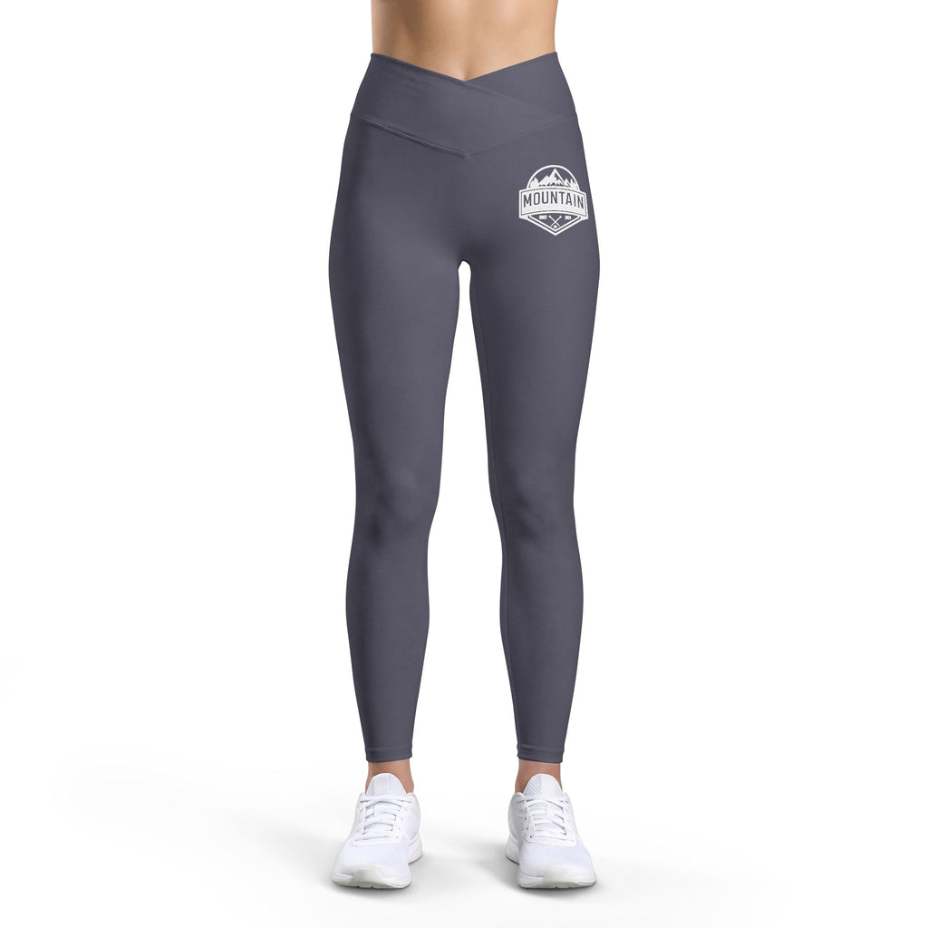 Moon & Mountains Women’s Luxe Leggings — High-Waist Yoga Leggings with Scenic Pocket Emblem