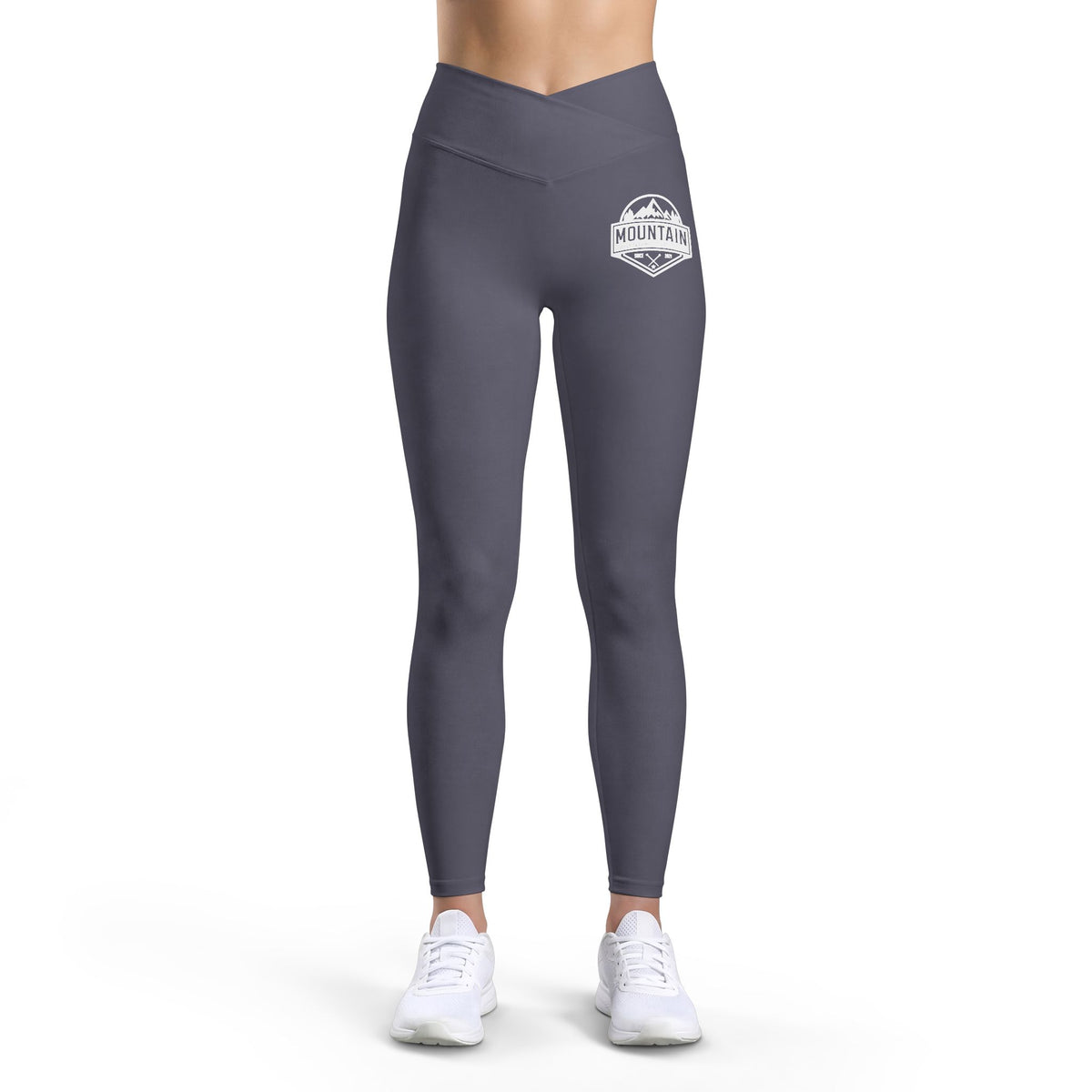 Moon & Mountains Women’s Luxe Leggings — High-Waist Yoga Leggings with Scenic Pocket Emblem