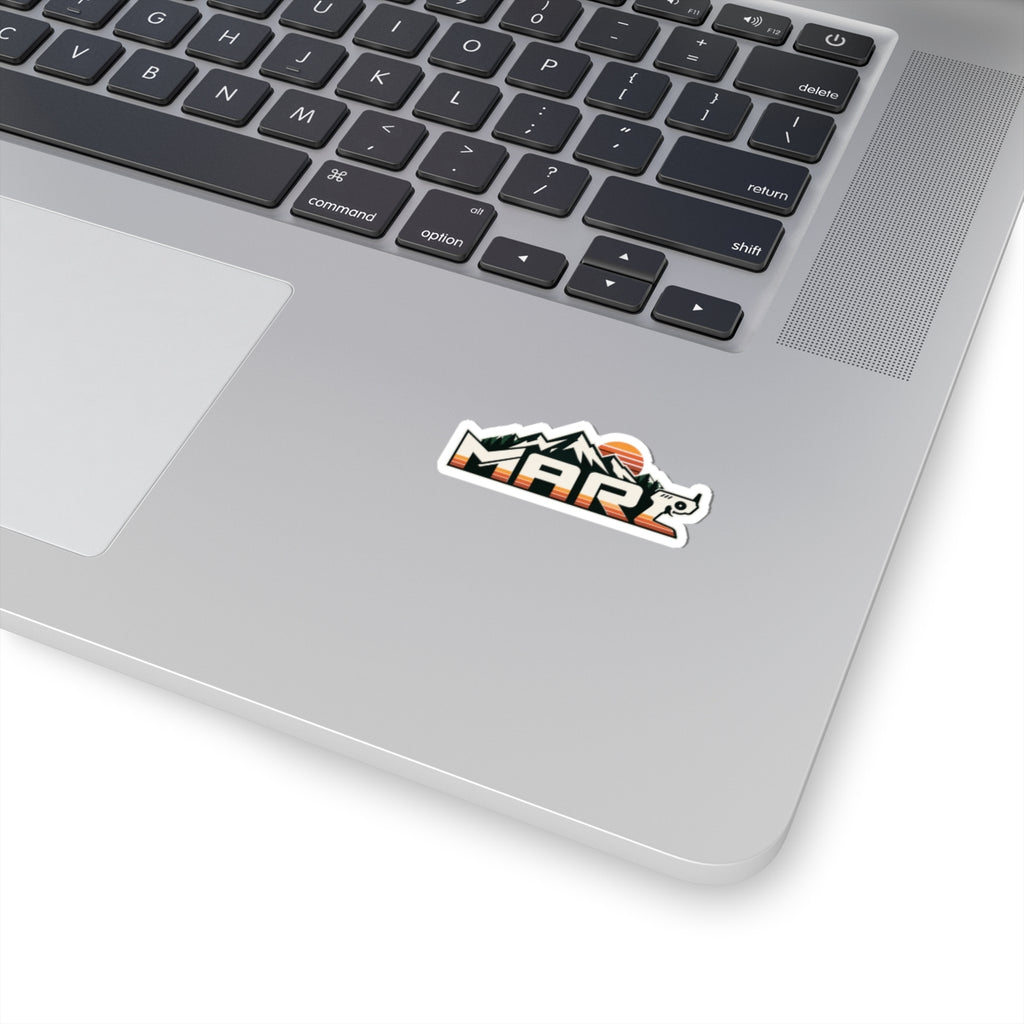 Mars Retro Mountain Sticker — Kiss-Cut Outdoor Adventure Decal